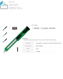 Foto alat tulis Kantor merk SDI terlaris type SDI 0405 Cutter Knife (A-300) Pisau Kater Kecil