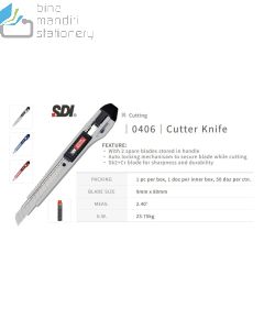 Katalog brosur gambar perlengkapan Cutter contoh SDI 0406 Cutter Knife (A-300) Auto Lock Pisau Kater Kecil