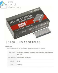 Macam macam alat tulis sekolah SDI 1200 Staples No.10 Isi Stapler dan gambarnya