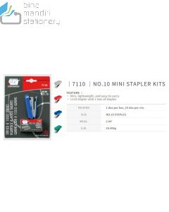 Katalog brosur gambar atk Stapler type SDI 7110 Mini Stapler Kits No.10 Blister Packs Alat Jepret Kertas