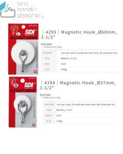 Kaitan Gantungan Besar SDI 4293 Magnetic Hooks (B) 60 mm